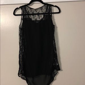 Sheer black, lacy, tank. Size Medium.